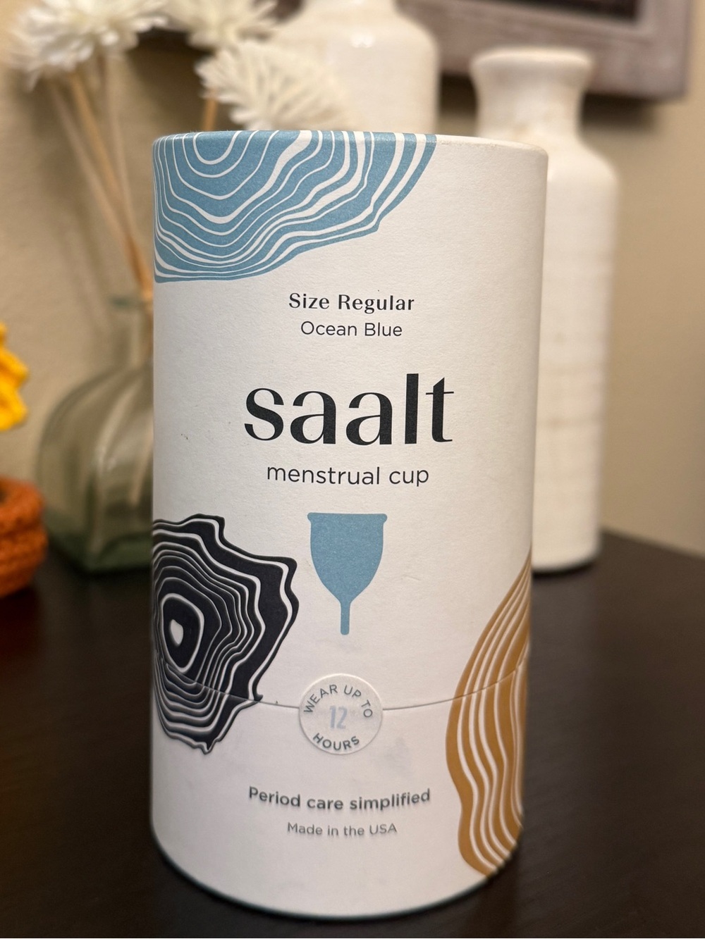 Saalt Menstrual Cup Regular Ocean Blue Reusable Period Cup Brand New Sealed